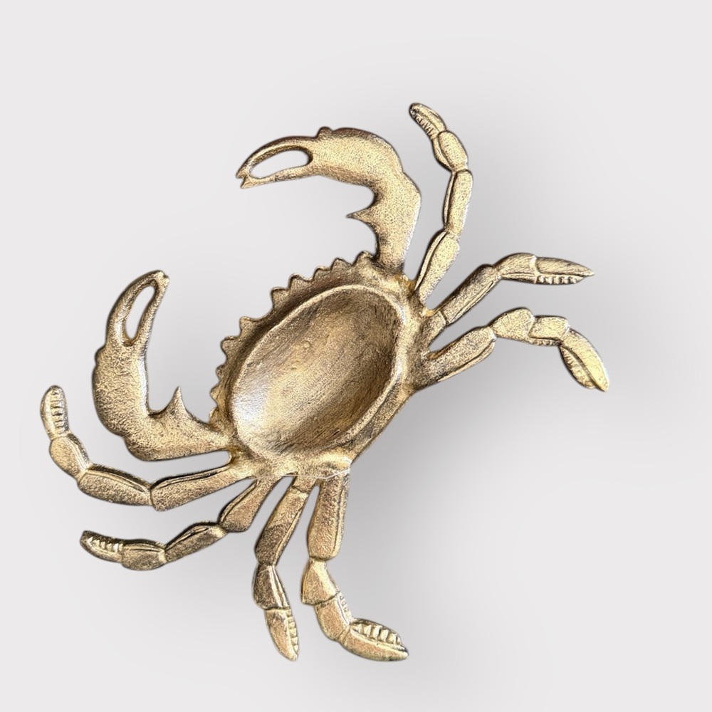 NWT Everyday Rustic Decor Decorative Brass Crab - Picture 2 of 3